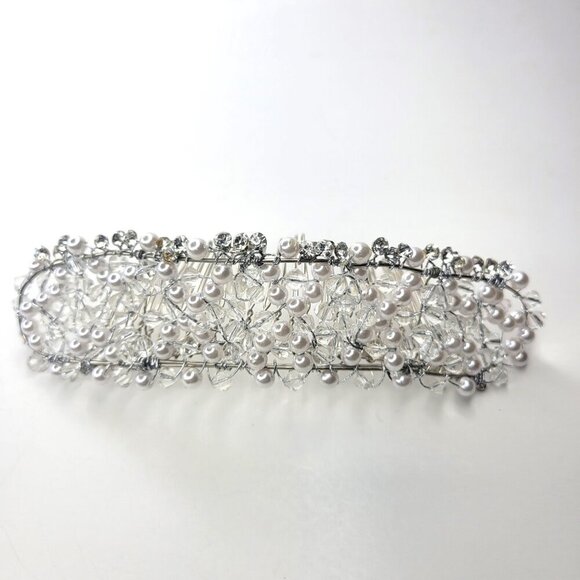 Pearl Tiara Haircomb Pearl and Crystal Hair Accessory - Picture 2 of 11